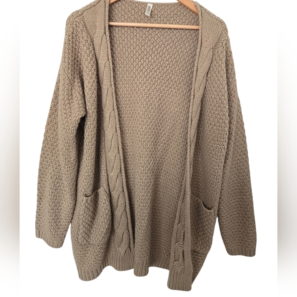 Grecerelle Cozy Tan Women's Cardigan Sweater Size XL